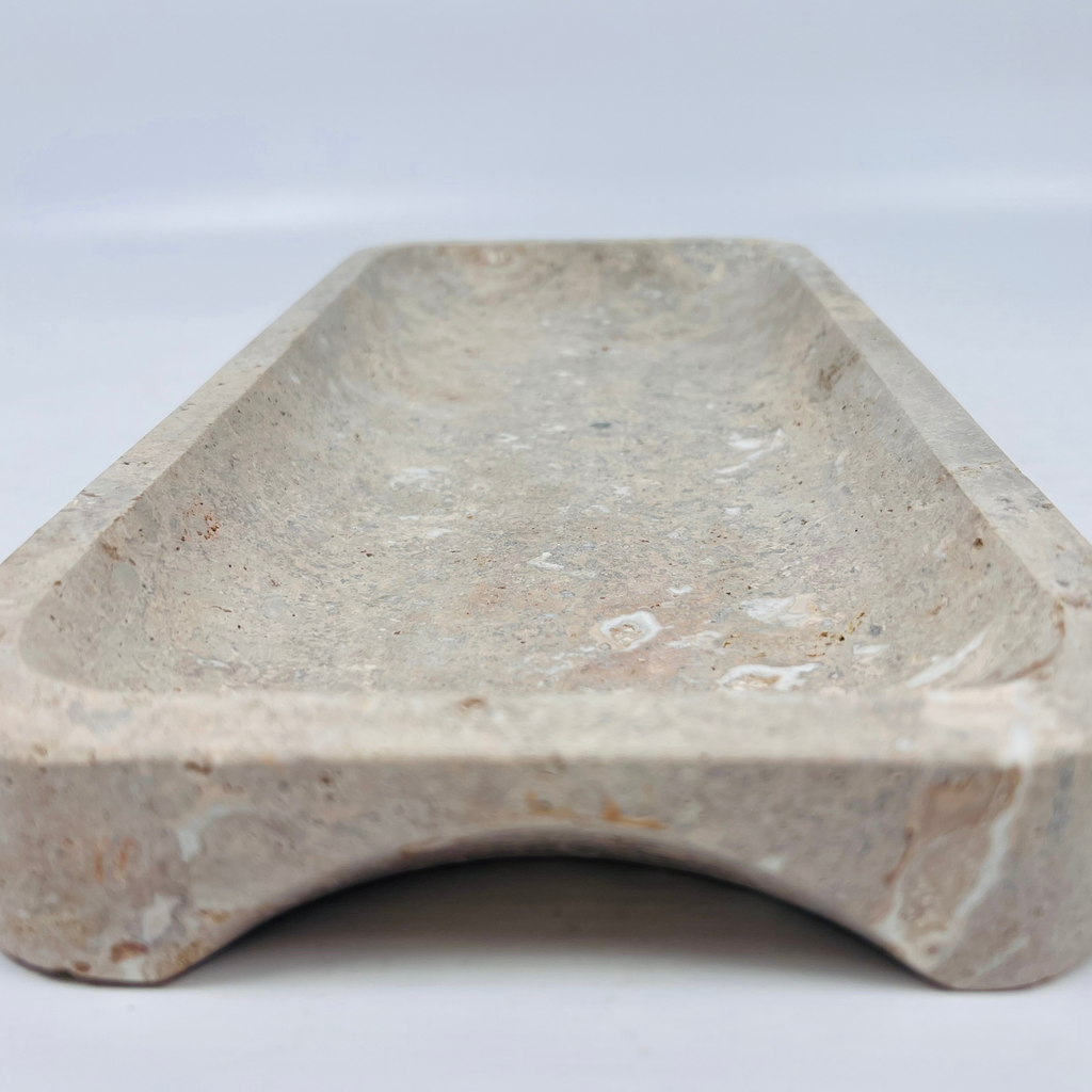 Travertine Curved Bottom Specked Tray