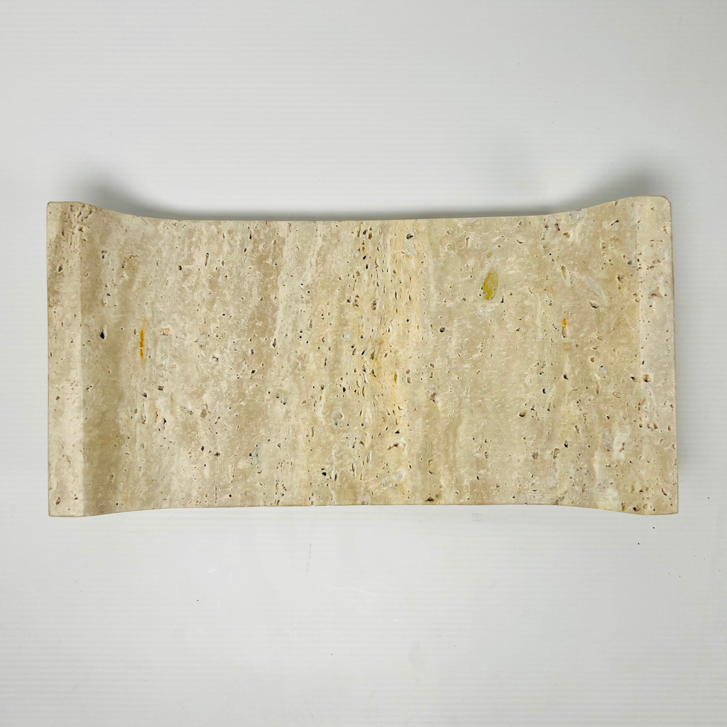 Travertine Curved Streaked Tray (Small)