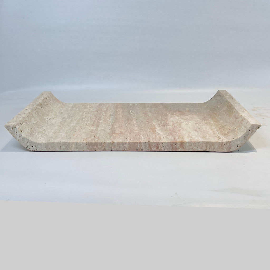 Travertine Curved Tray (Large)