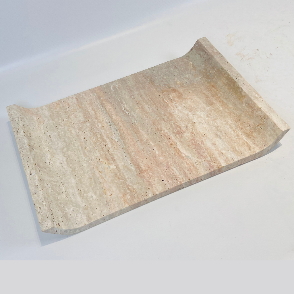 Travertine Curved Tray (Large)