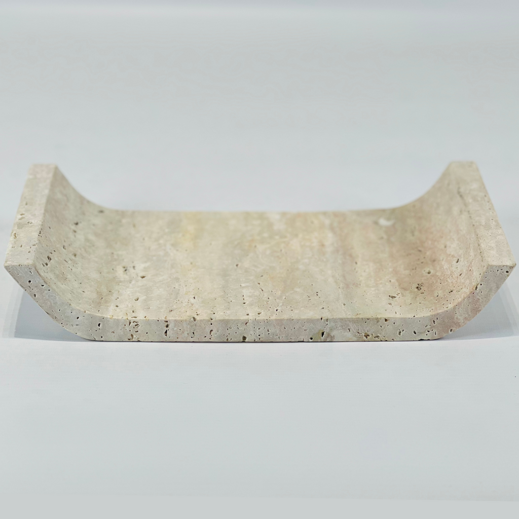 Travertine Curved Tray (Small)