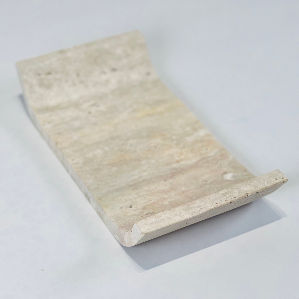 Travertine Curved Tray (Small)