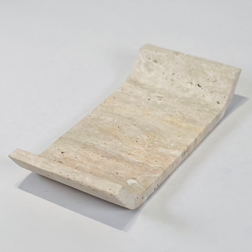 Travertine Curved Tray (Small)