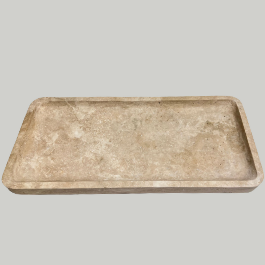 Travertine Rectangle Splotched Tray