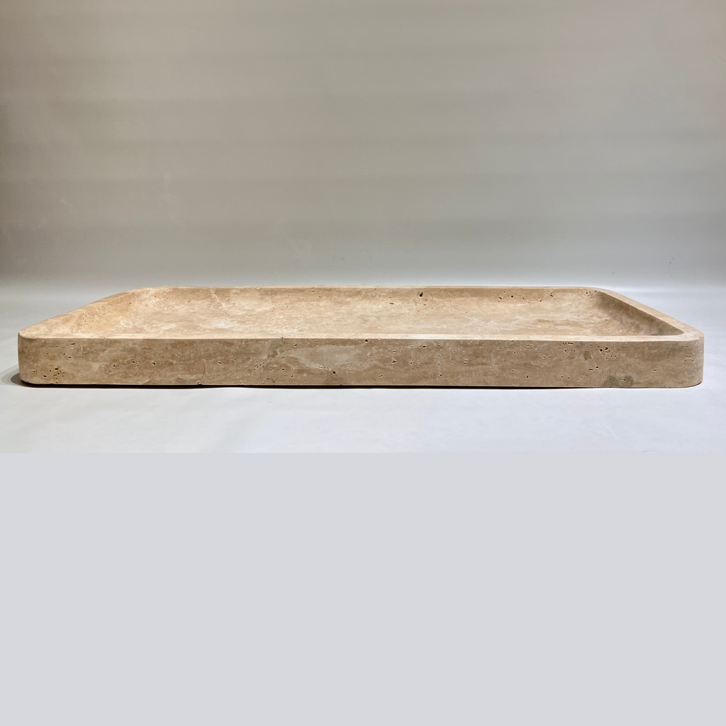 Travertine Rectangle Splotched Tray