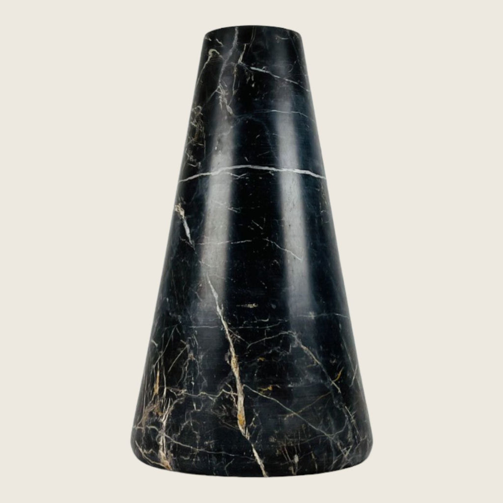 Gold Scratched Black Vase