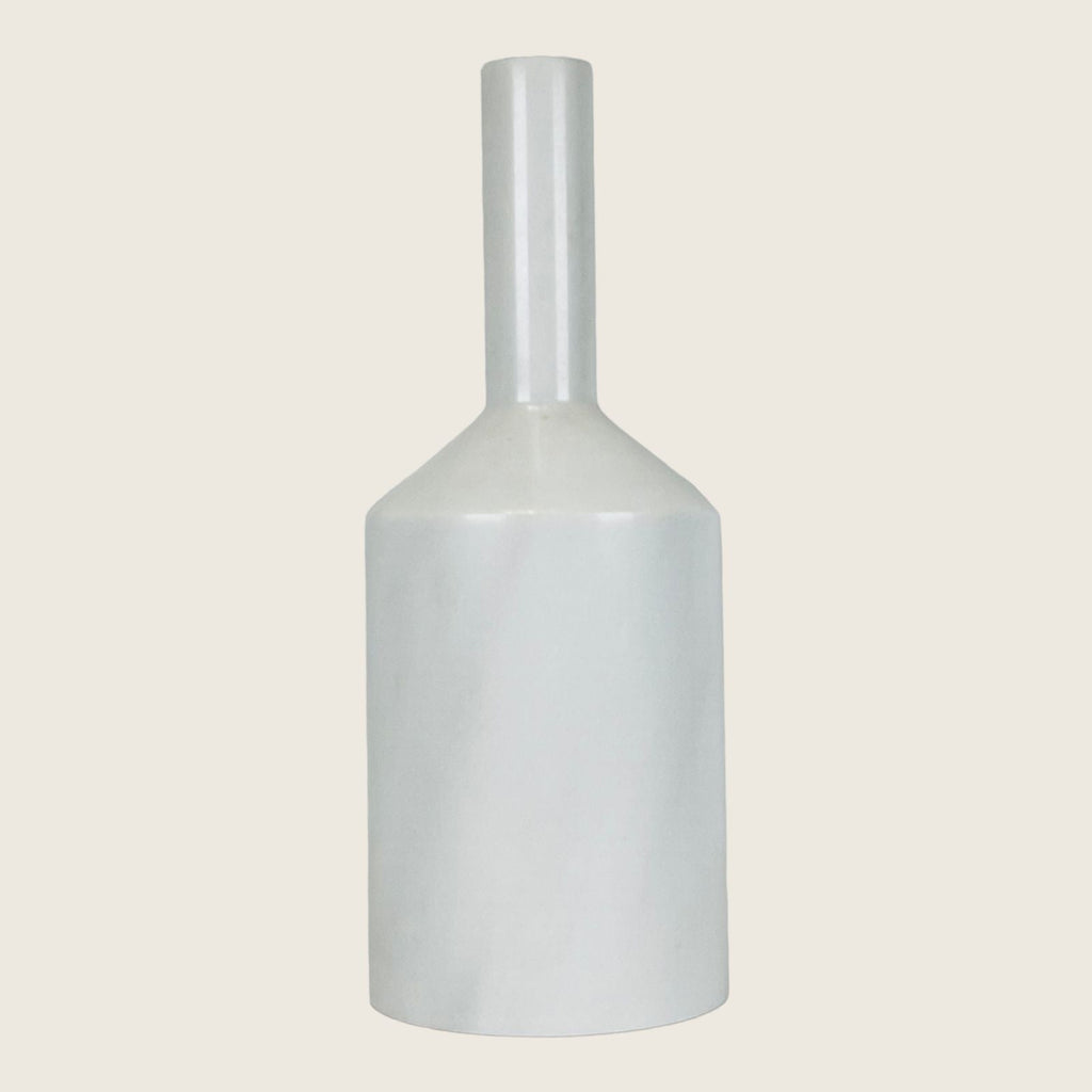 Long Neck White Marble Bottle Candle Stand