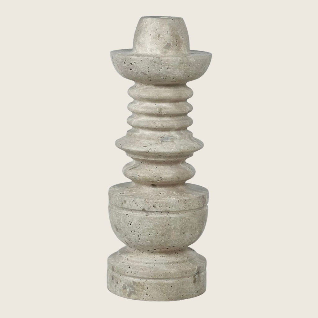 Rings of Hope Travertine Candle Stand