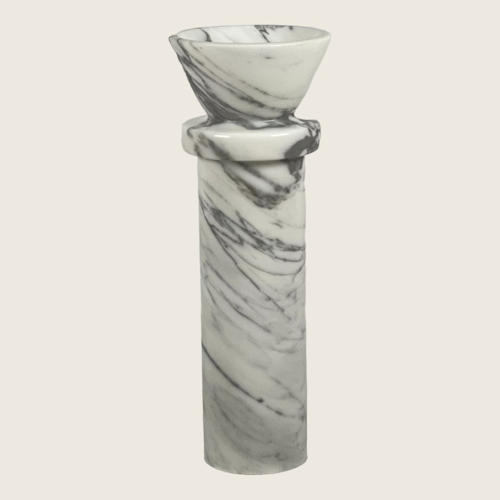 Torch Bearer Marble Candle Stand