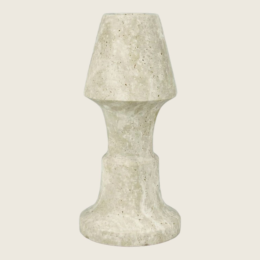 Cone Head Travertine Marble Candle Stand