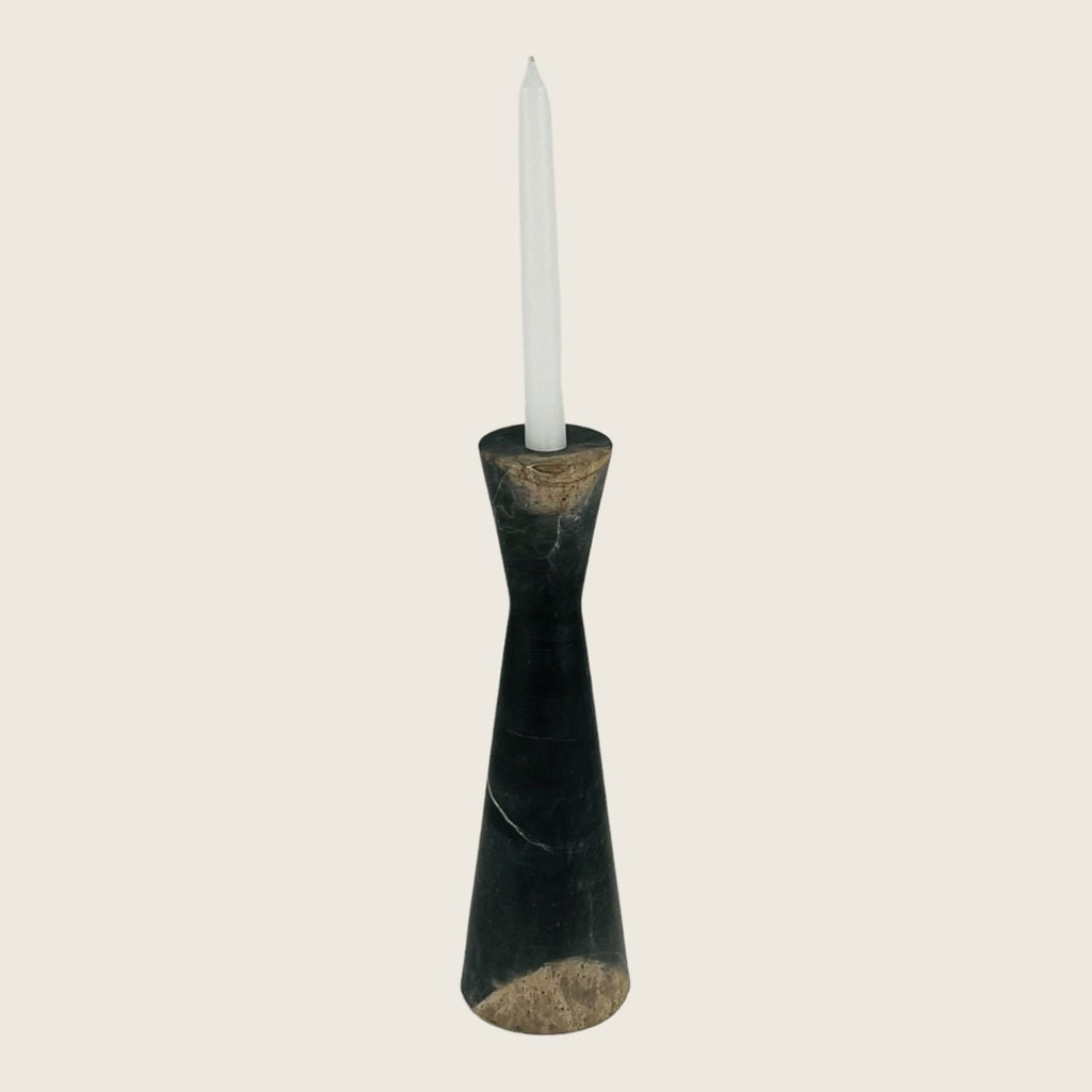 Funnel Blotched Marble Candle Stand