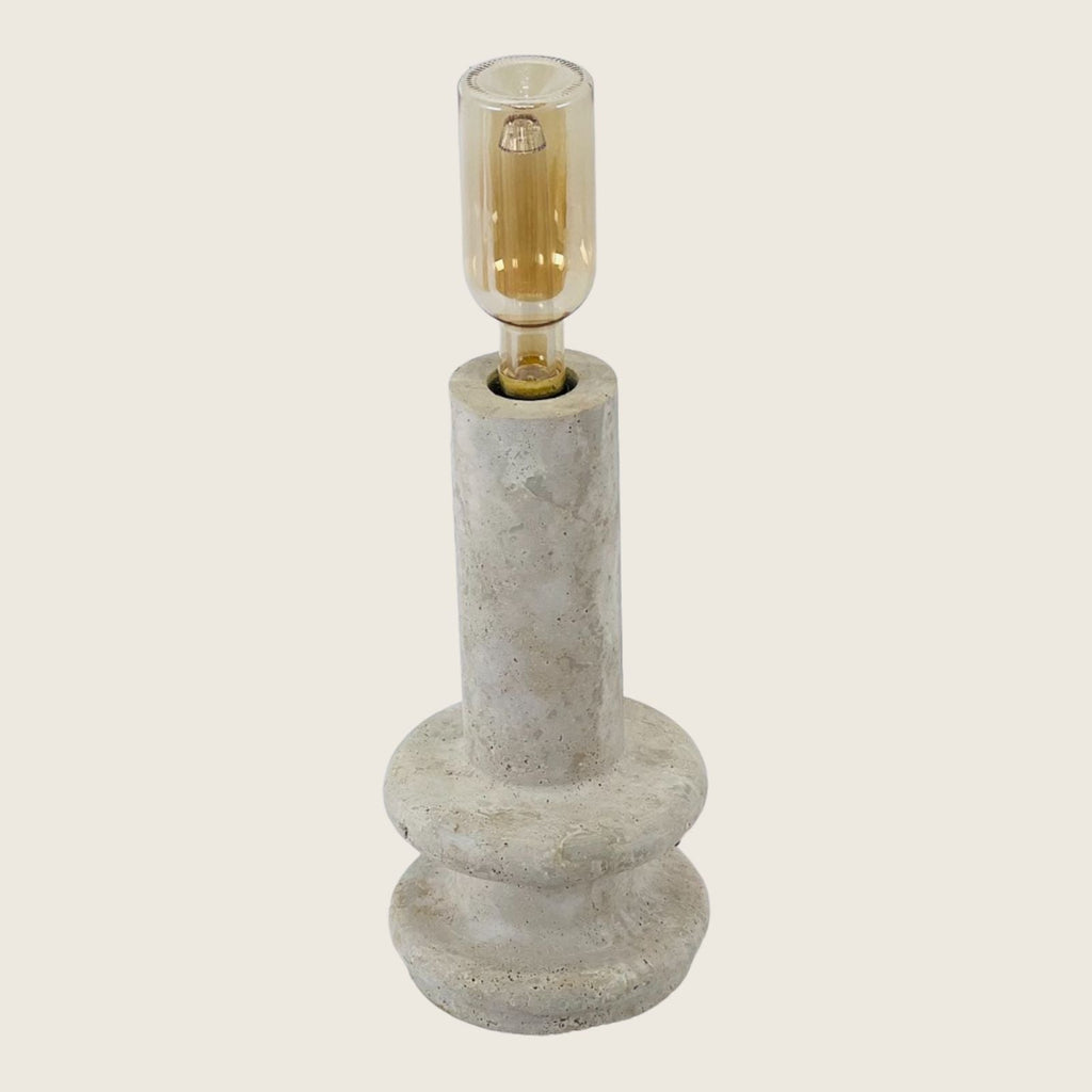 Double Ringed Bottom Travertine Table Lamp