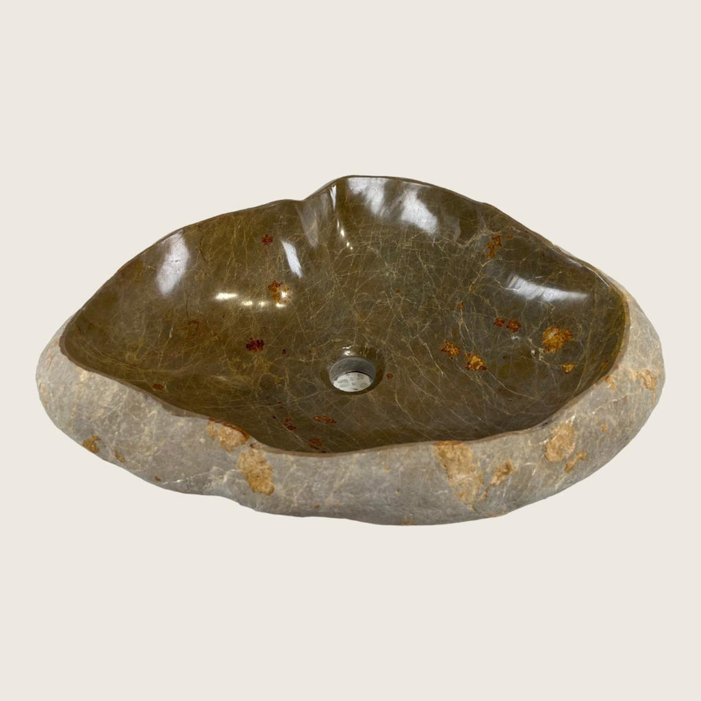 Gold speck River Stone sink