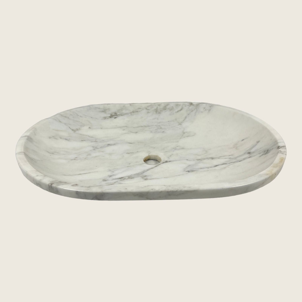 Veined Oval Marble Sink