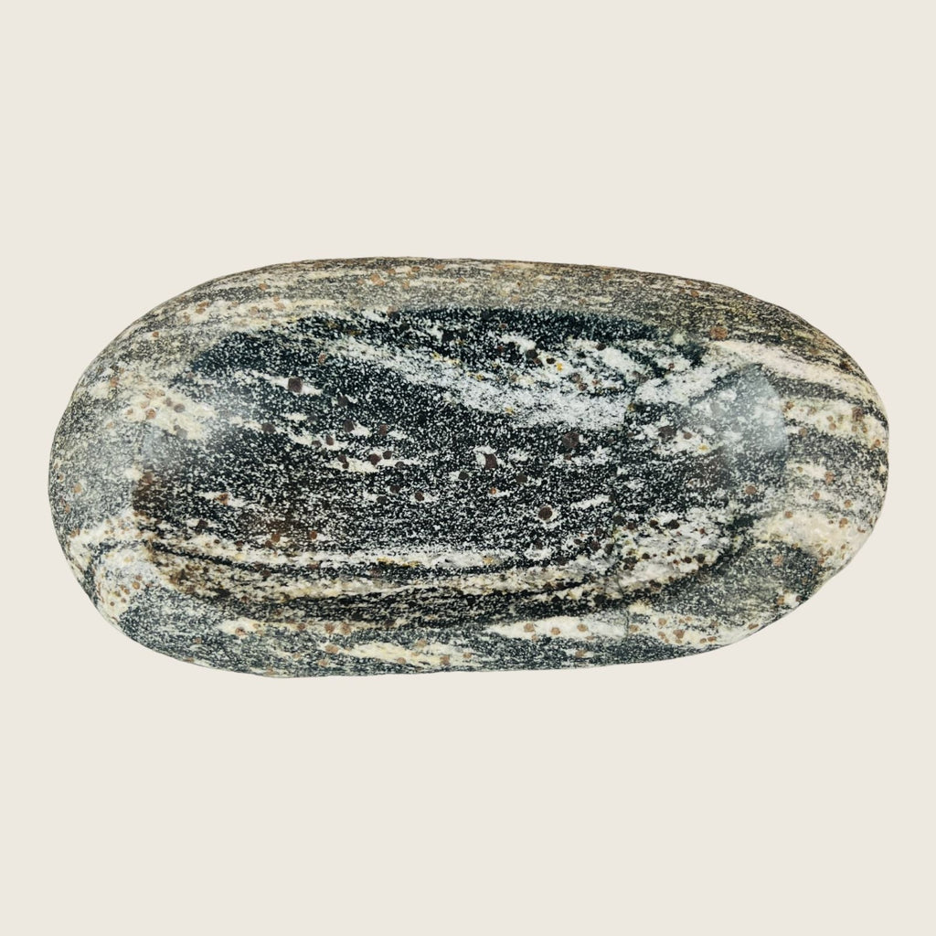 River Stone White Streaked Soap Dish