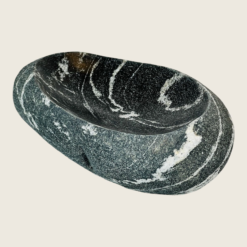 River Stone Black Streaked Soap Dish