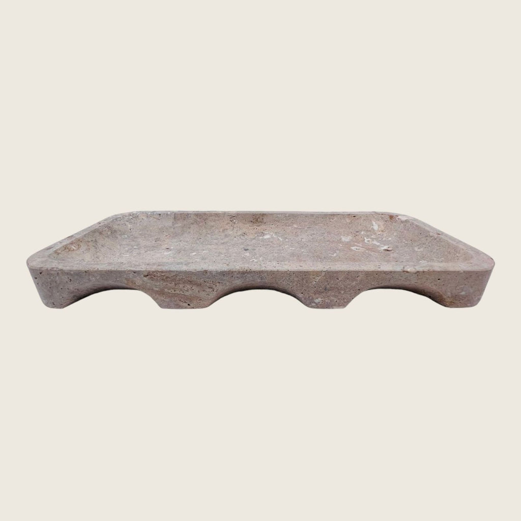 Travertine Curved Bottom Specked Tray