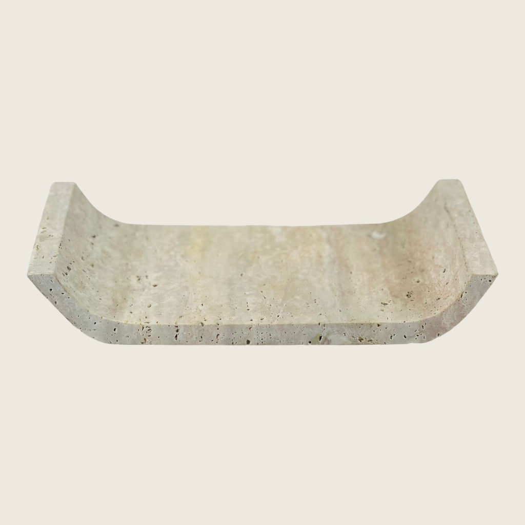 Travertine Curved Tray (Small)