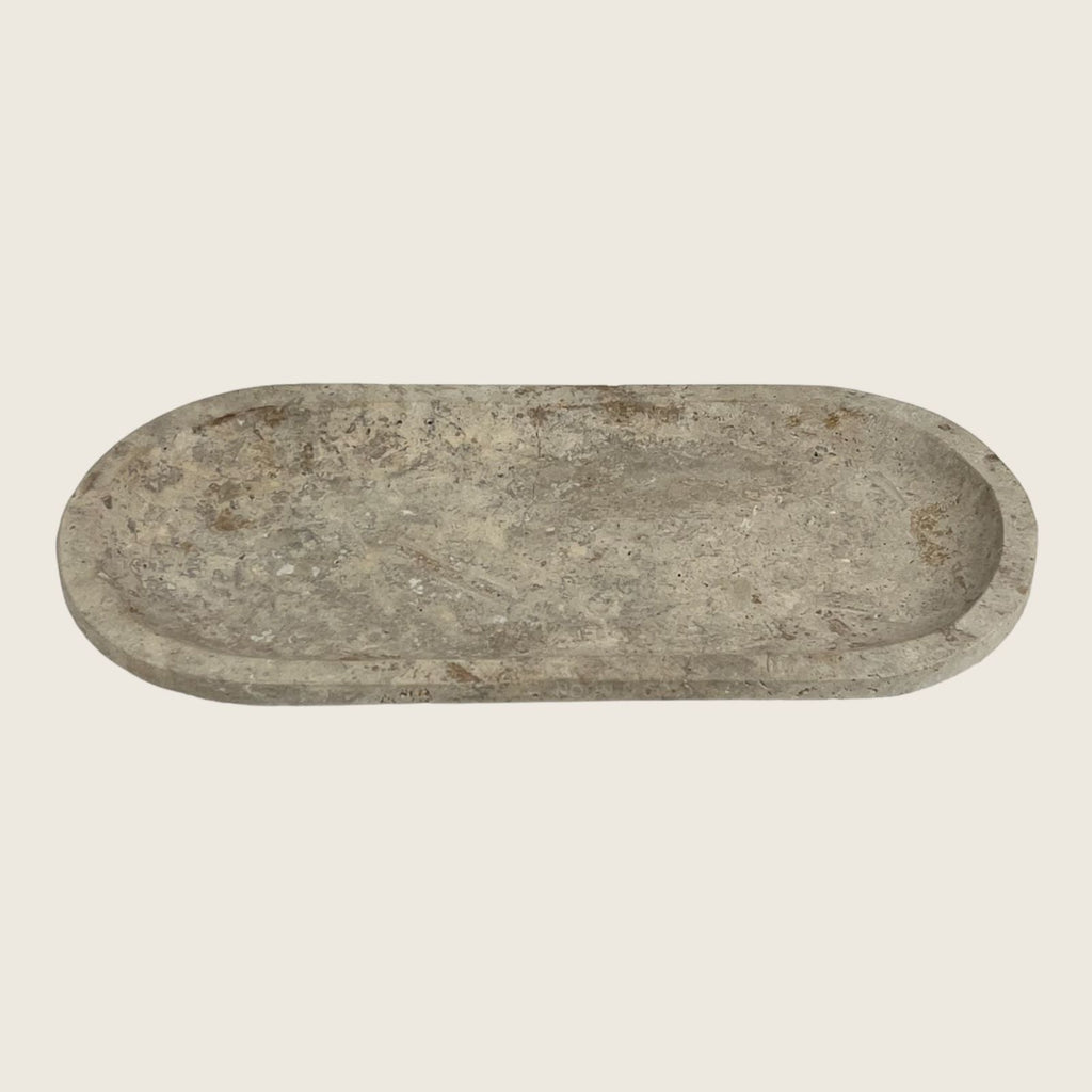 Travertine Oval Brown Tray