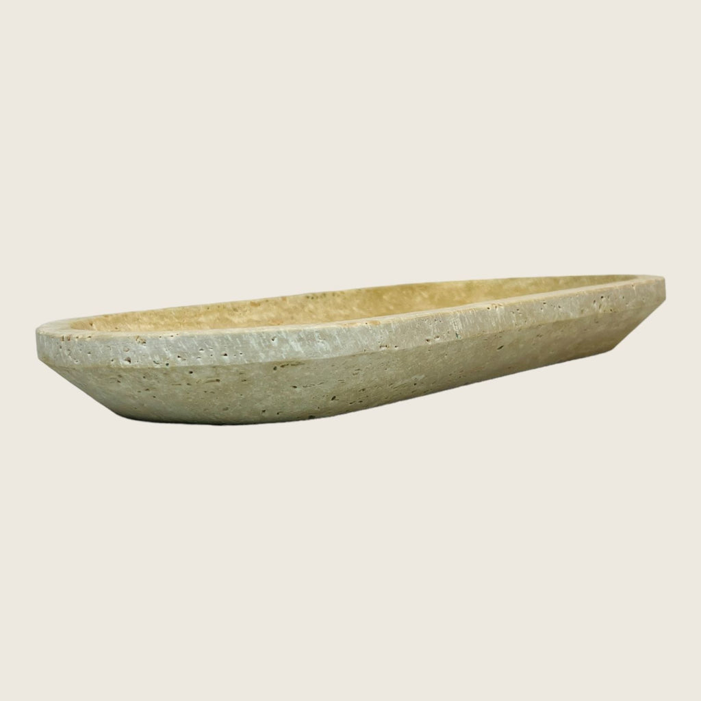 Travertine Oval Light Tainted Tray