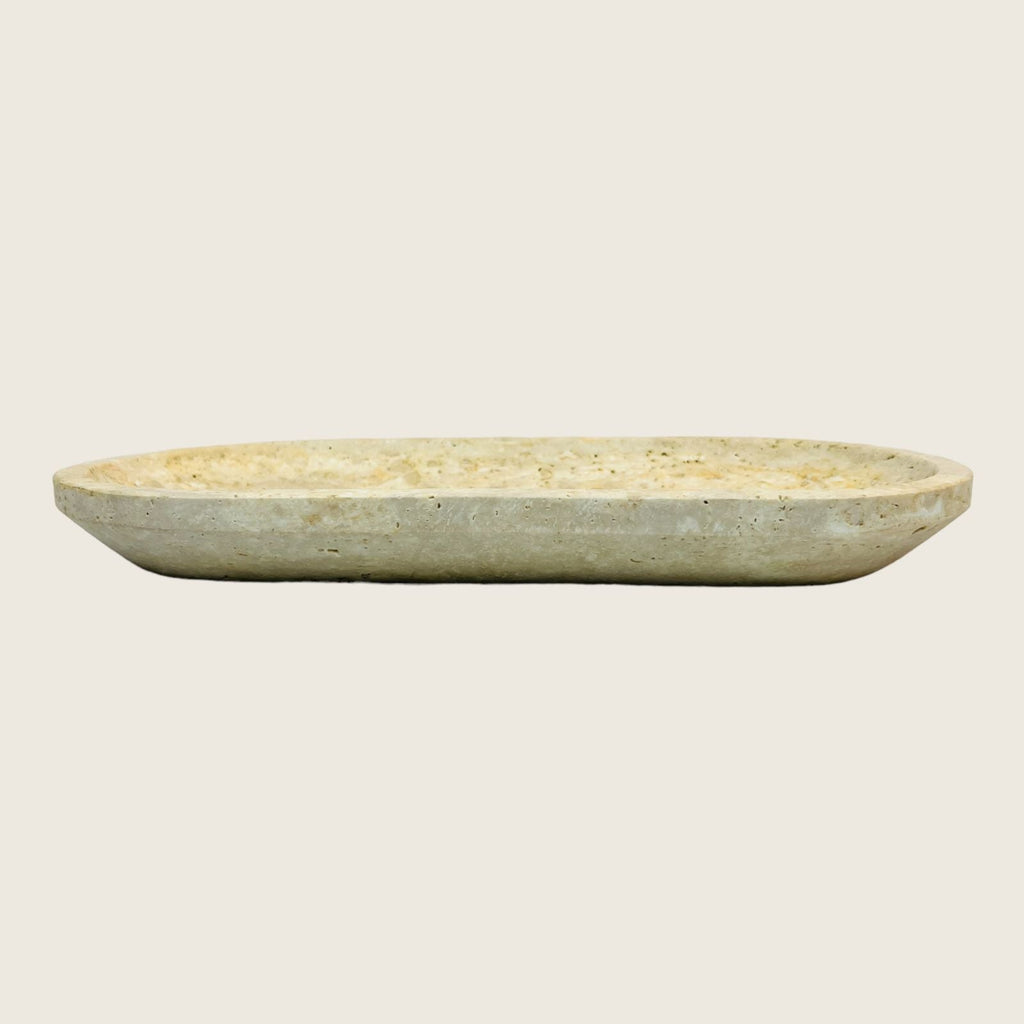 Travertine Oval Light Tray