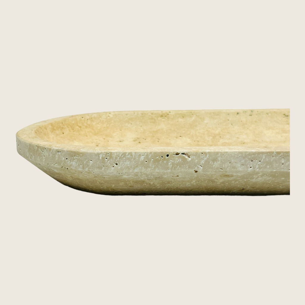 Travertine Oval Light Tray