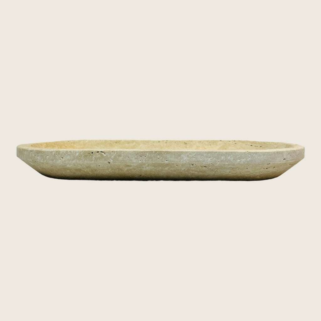 Travertine Oval Light Tainted Tray