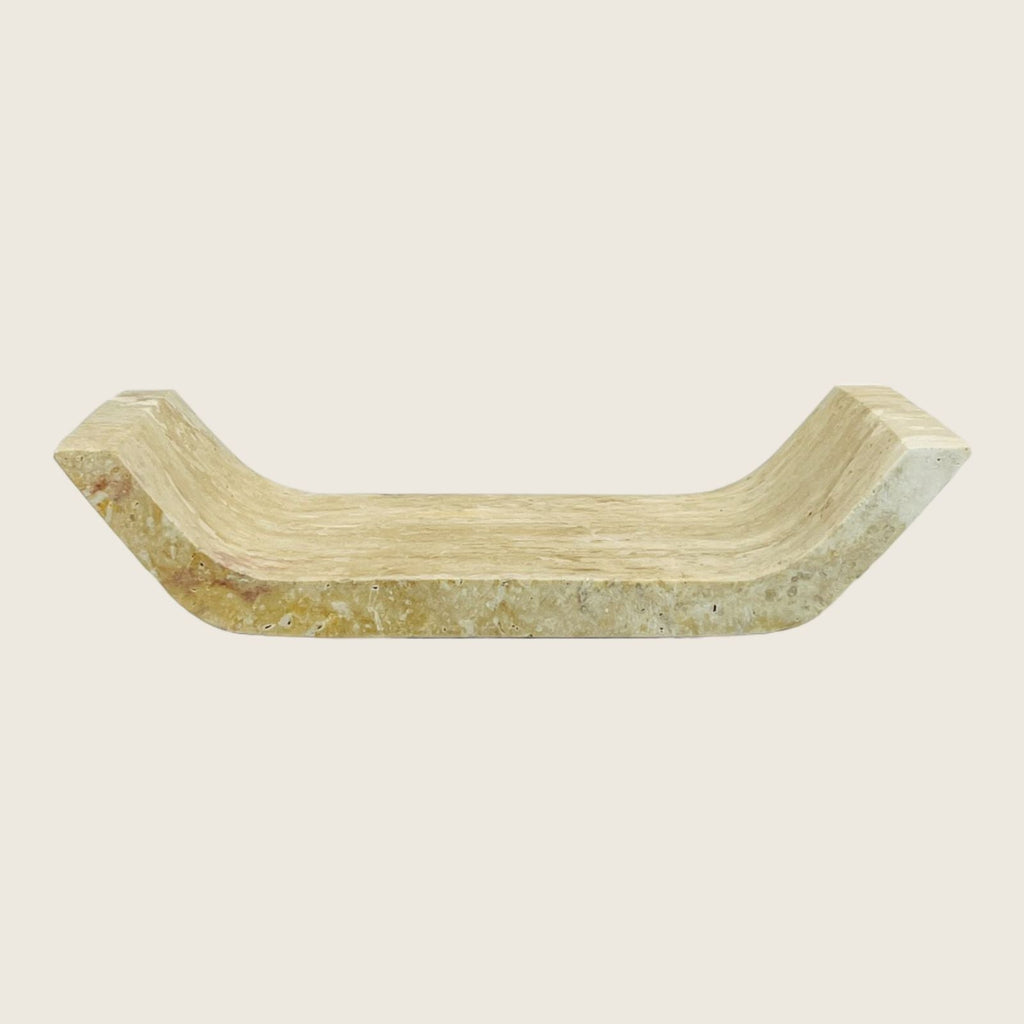 Travertine Curved White Spot Tray