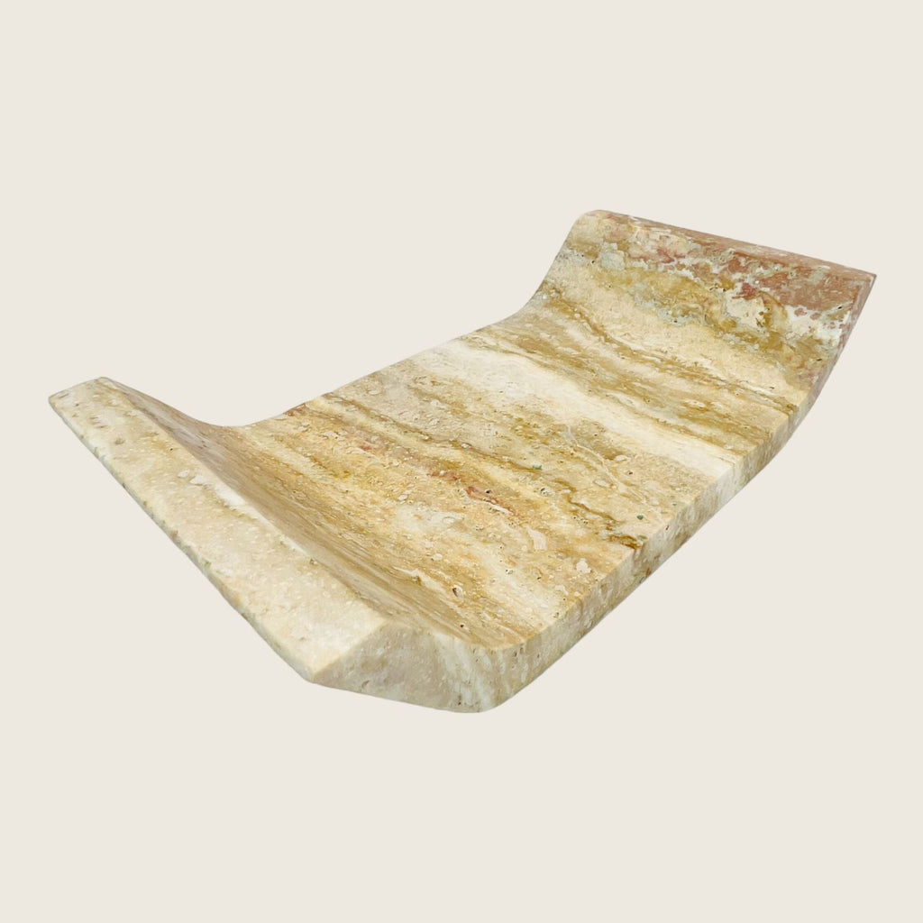 Travertine Curved Glazed Tray