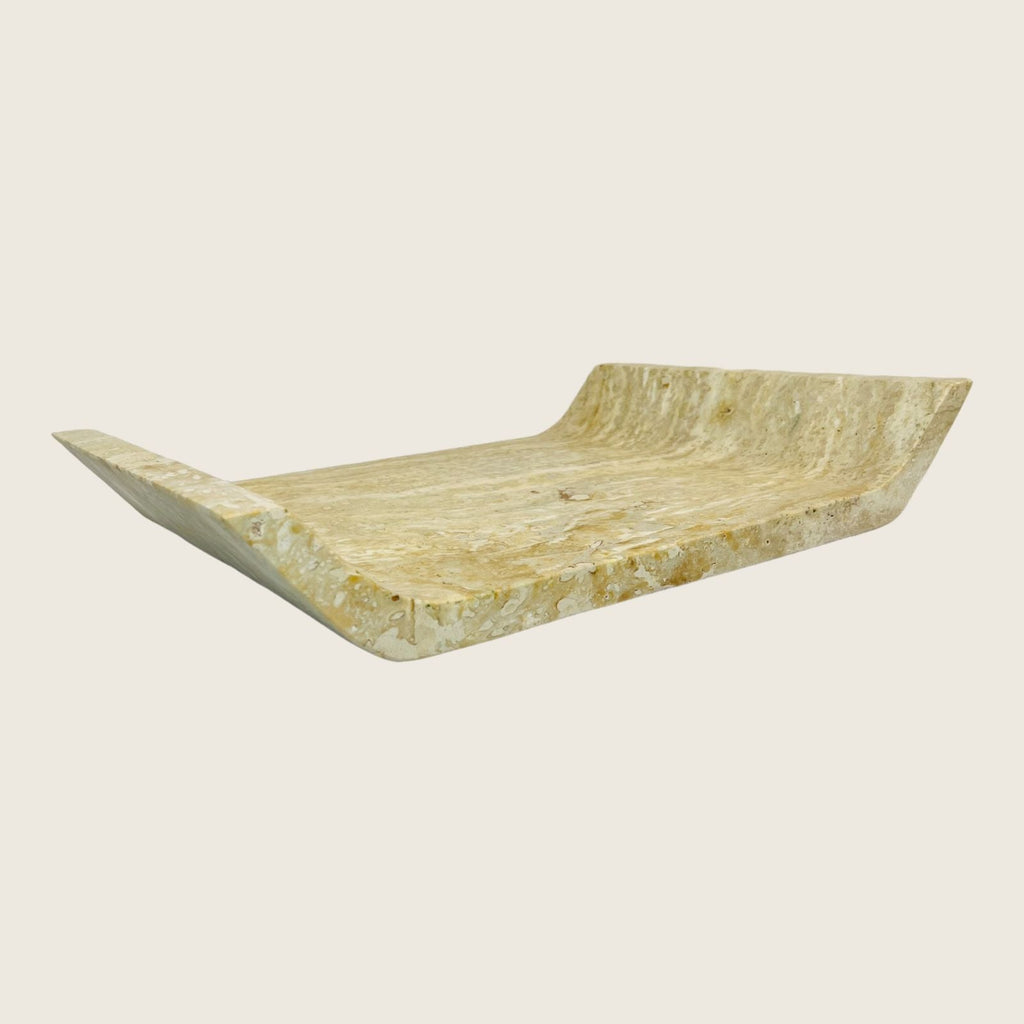 Travertine Curved Tainted Tray