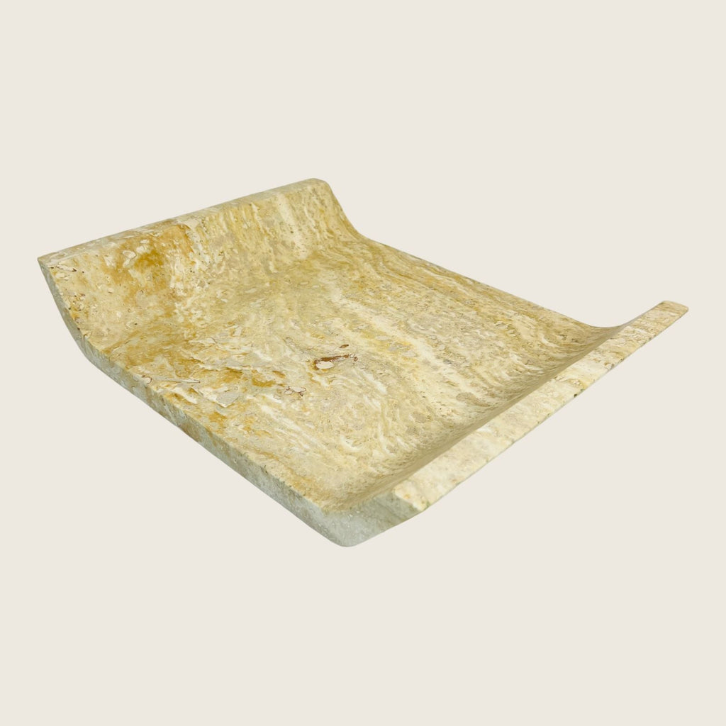 Travertine Curved Tainted Tray