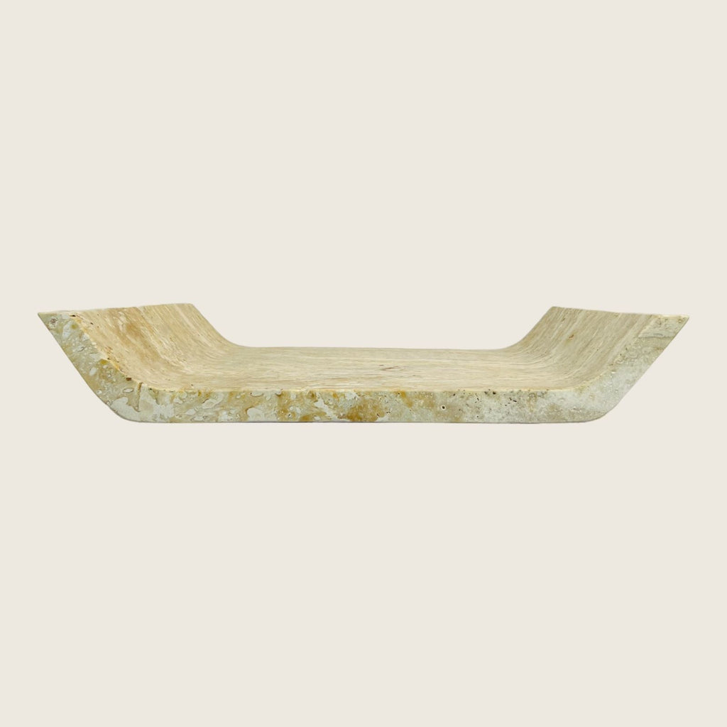 Travertine Curved Light Streaked Tray