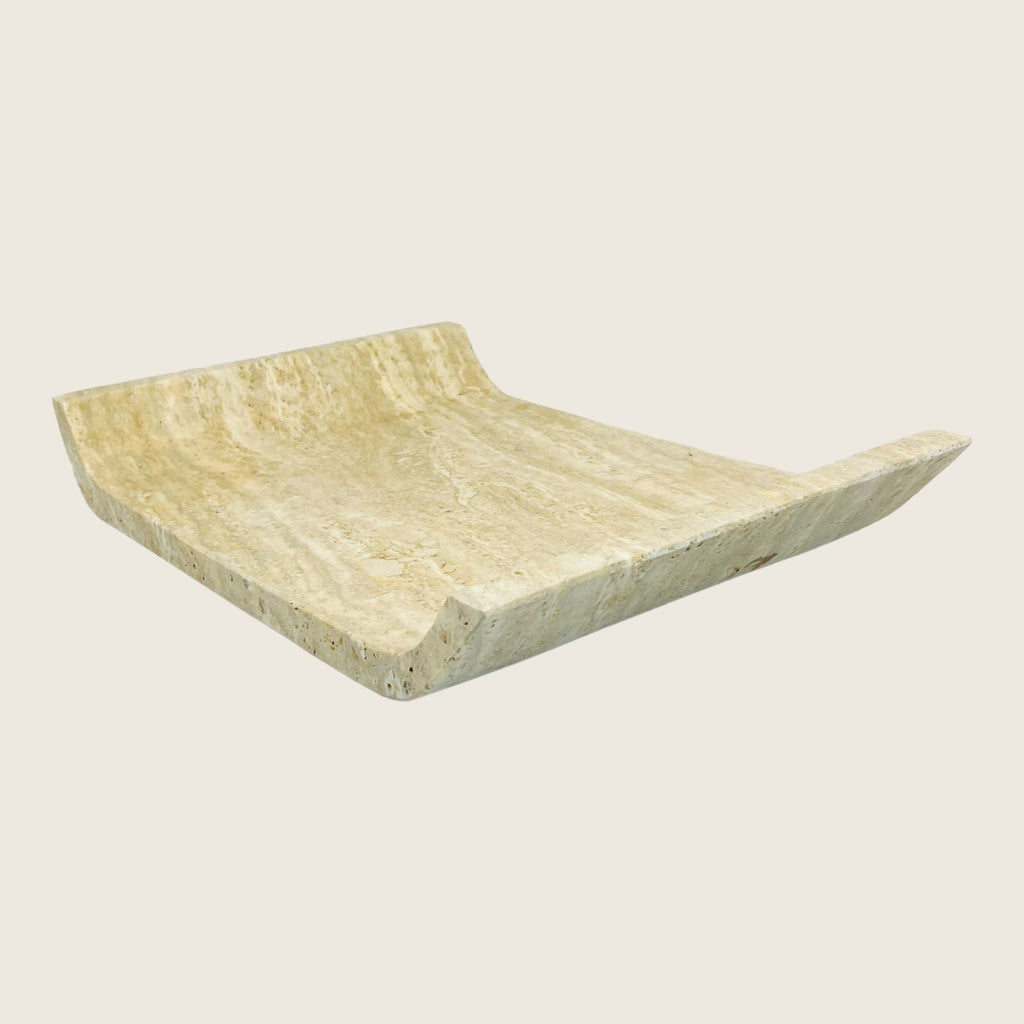 Travertine Curved Light Streaked Tray