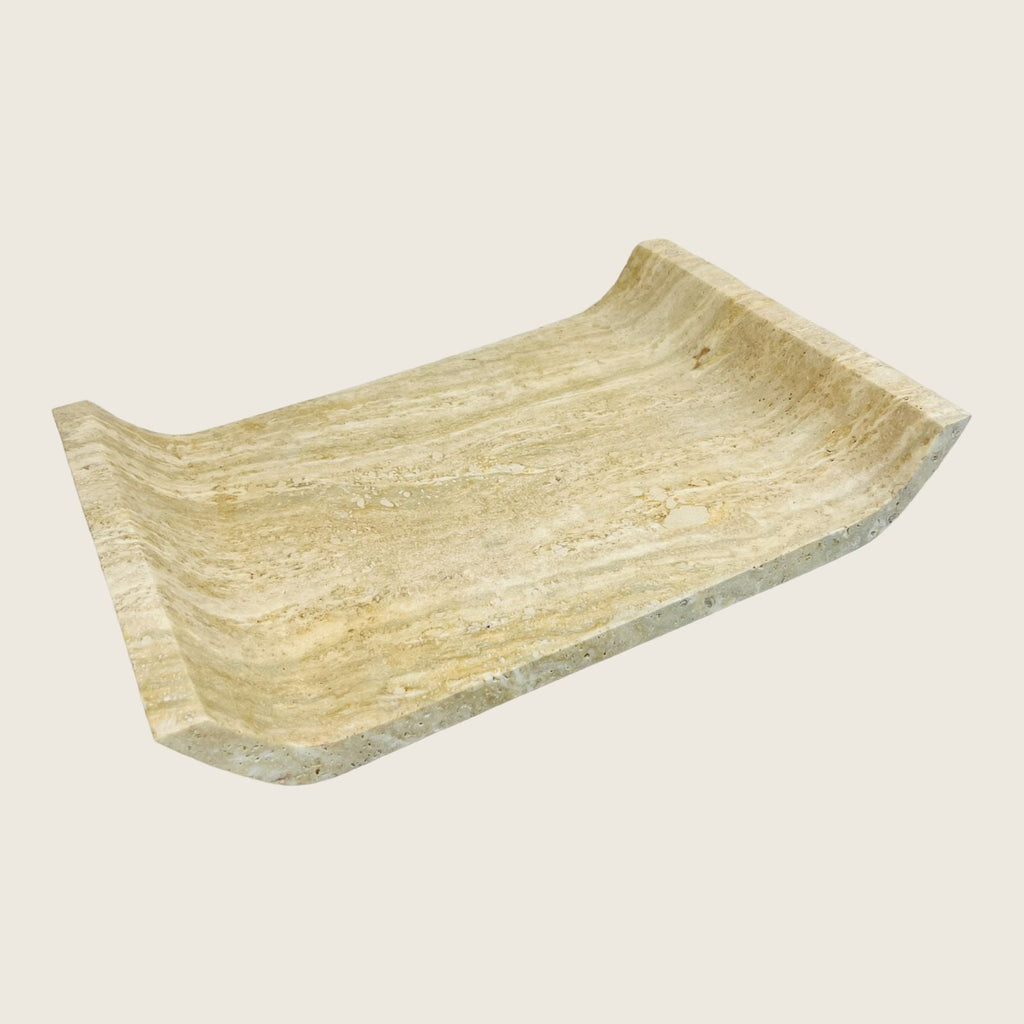 Travertine Curved Light Streaked Tray