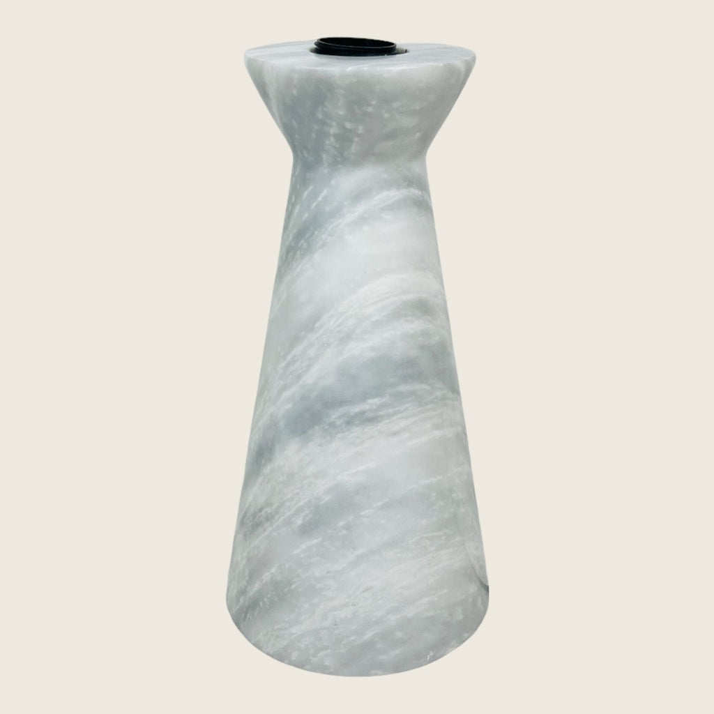 Upside Down Funnel Grey Lined Table Lamp