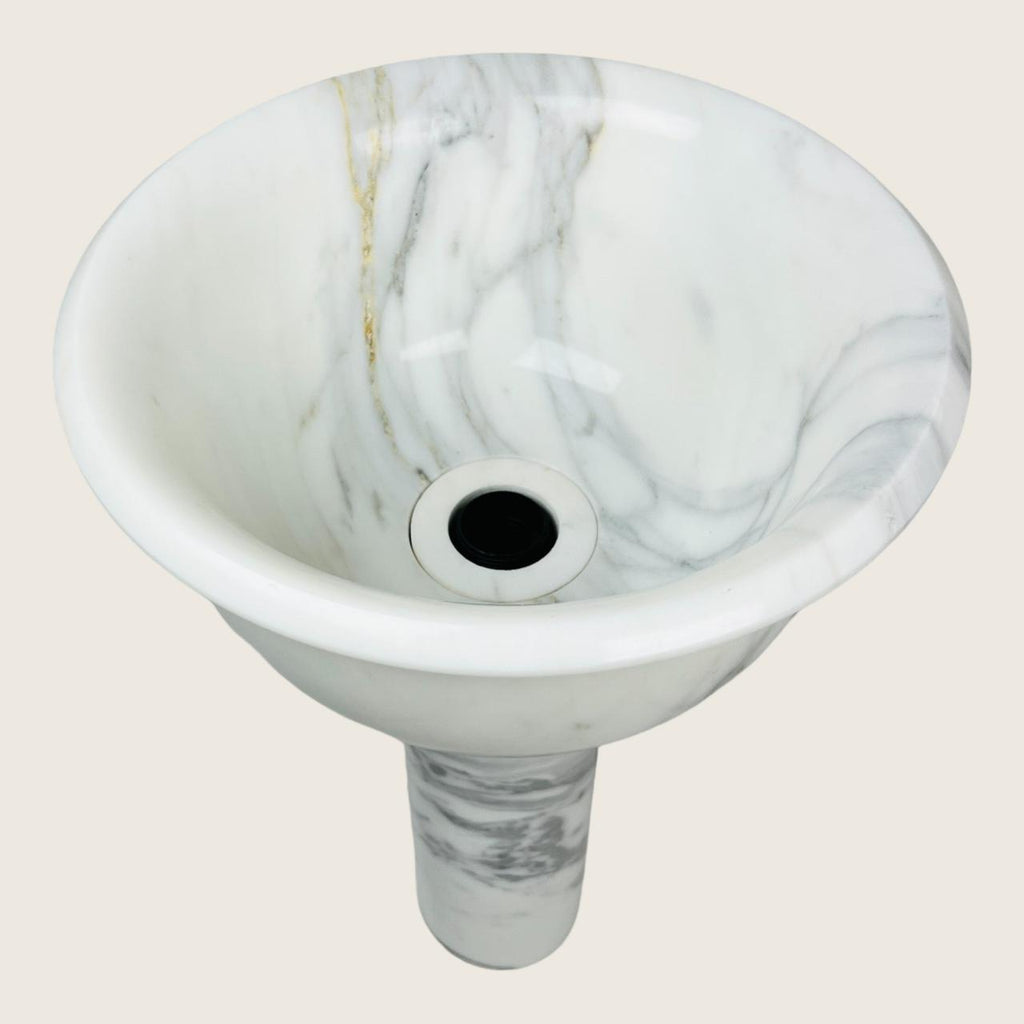 Cauldron Topped Marble Table Lamp