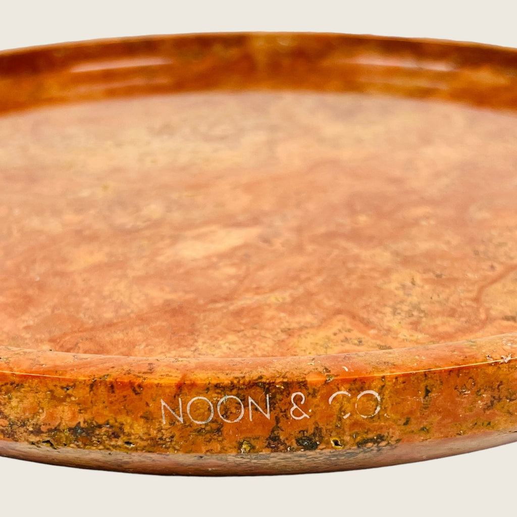 Bright Red Travertine Plate