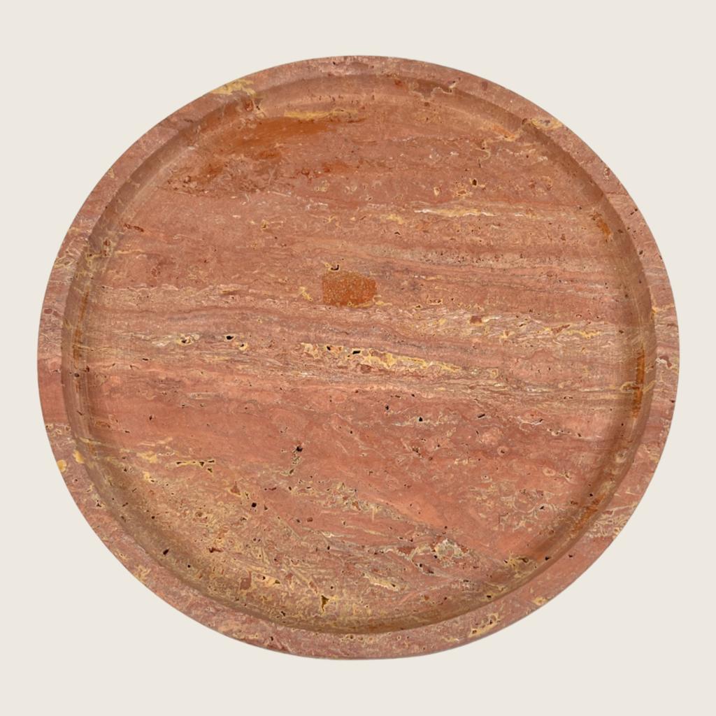 Red Travertine Plate