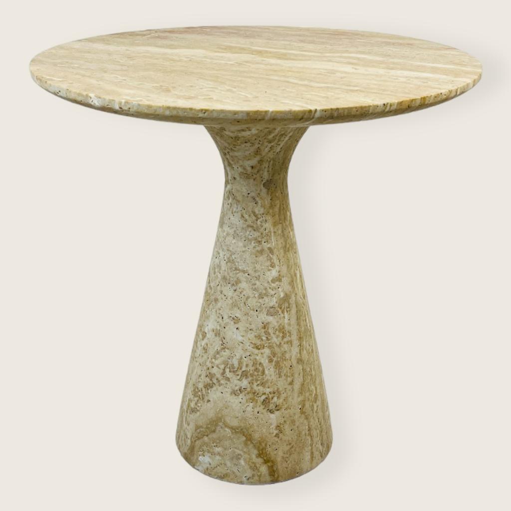 Minimalist Travertine Side Table