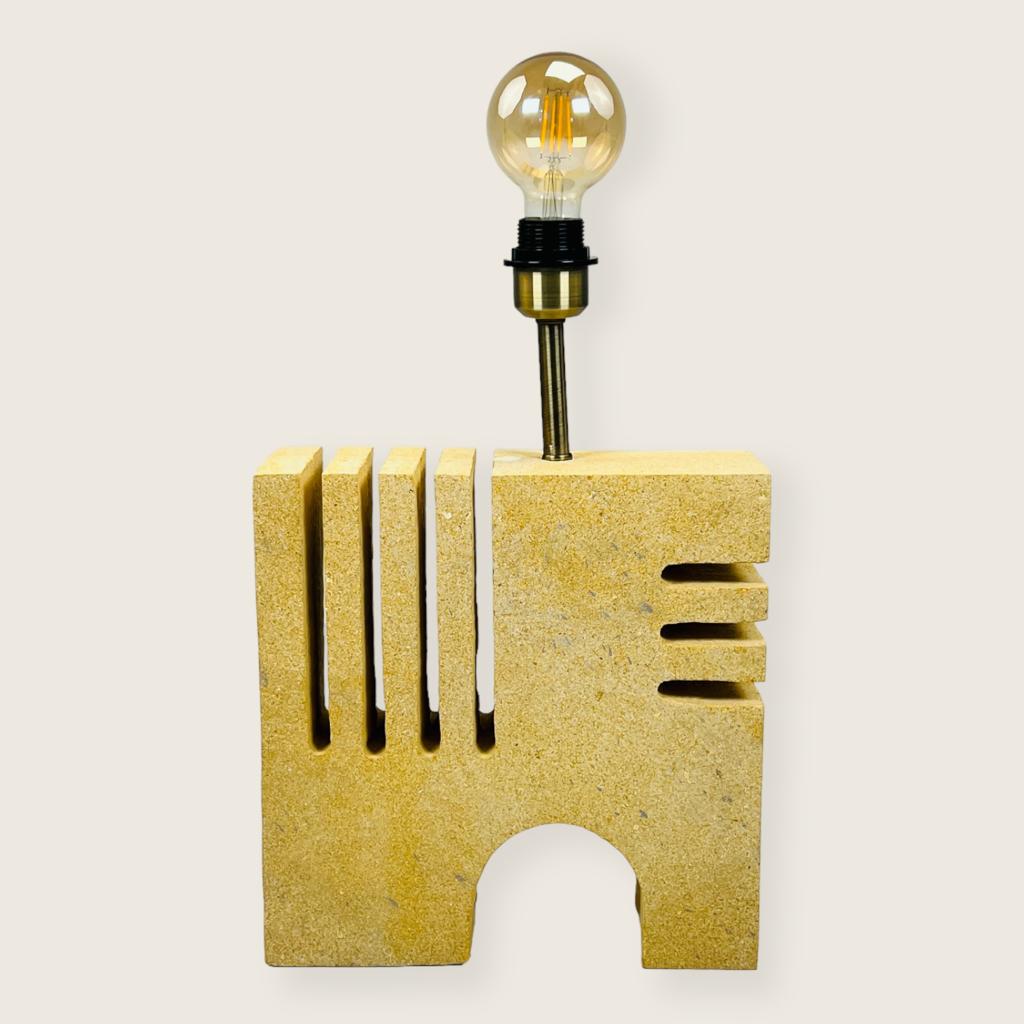 Puzzle Piece Travertine Table Lamp