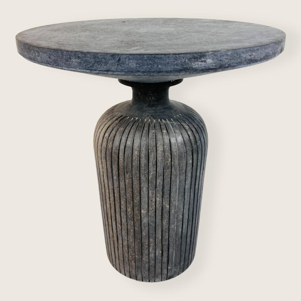 Black Cylindrical Side Table