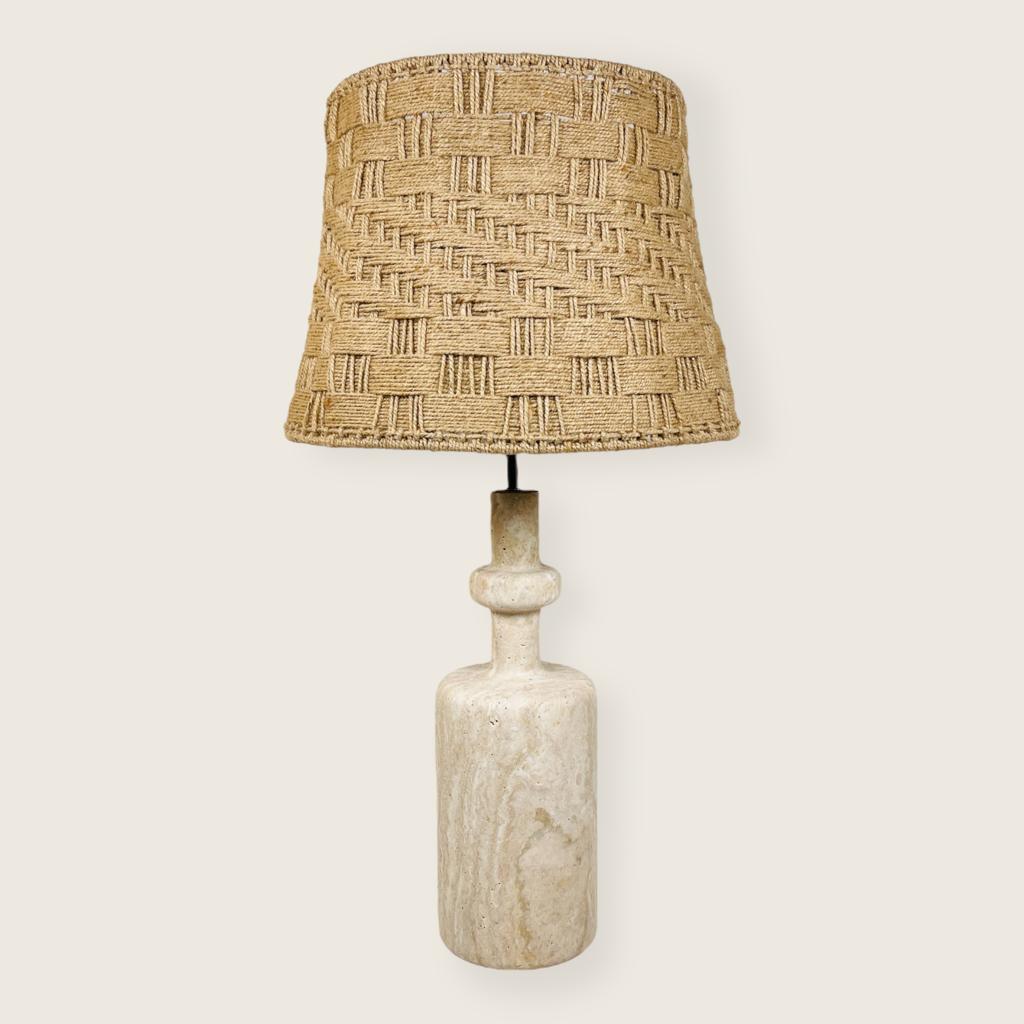 Bottle Bottom Travertine Waved Table Lamp