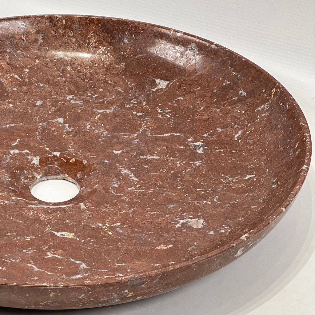 Red Round Marble Sink