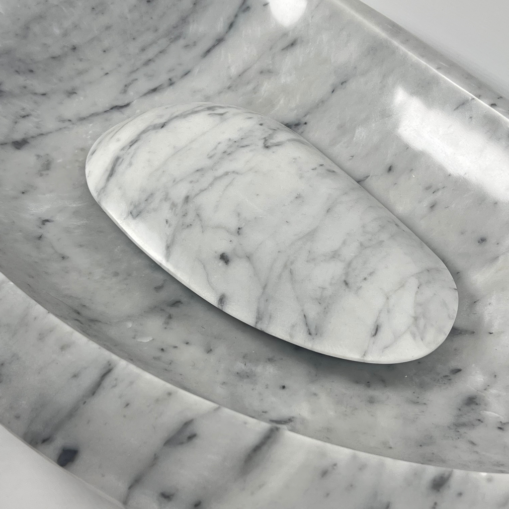 Bean Grey Streaked Marble Sink