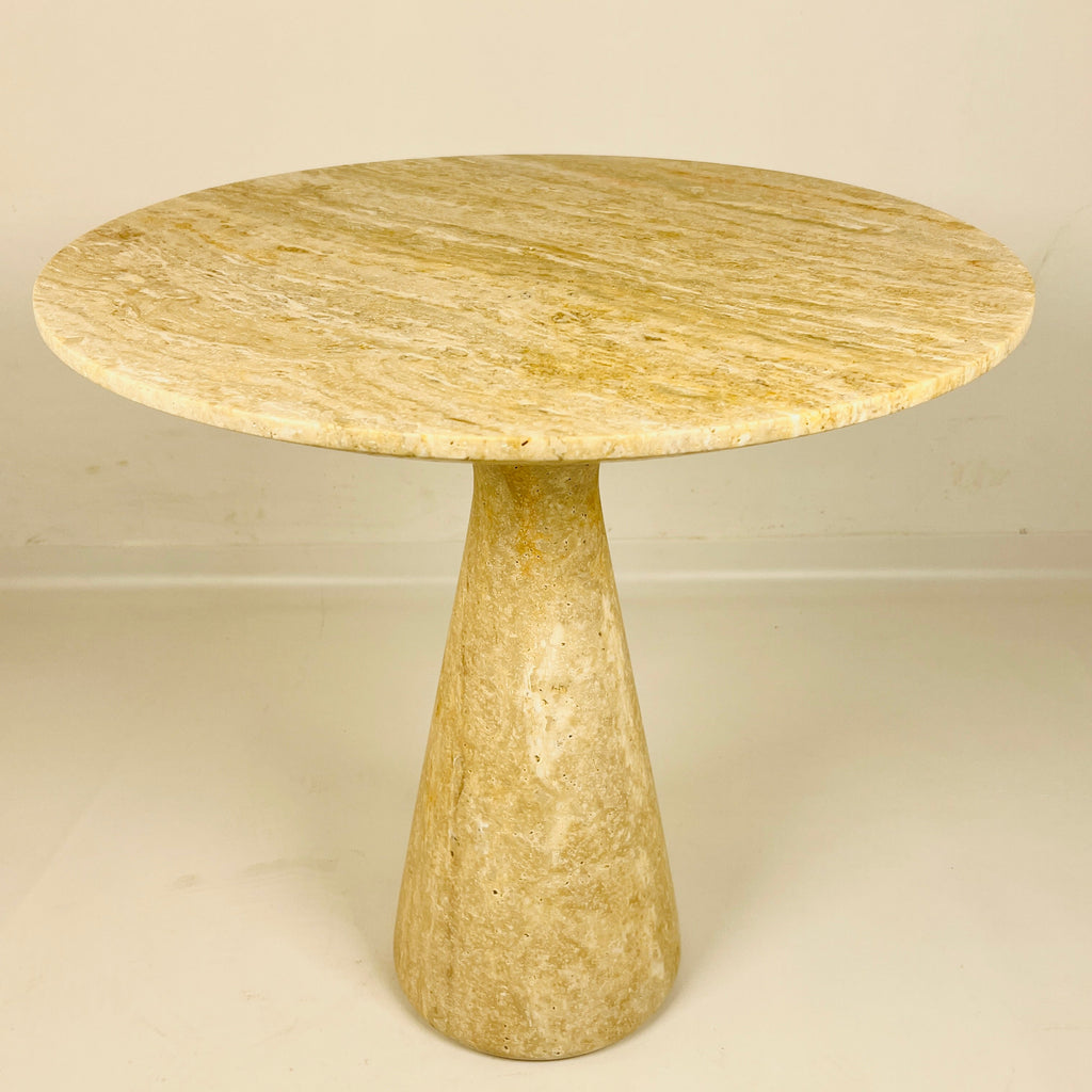 Minimalist Yellow Travertine Side Table